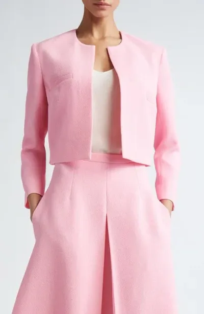 Emilia Wickstead Mirca Double Pocket Crop Jacket In Pink