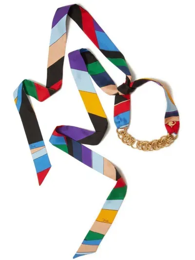 Emilio Pucci Iride Print Necklace In Multi