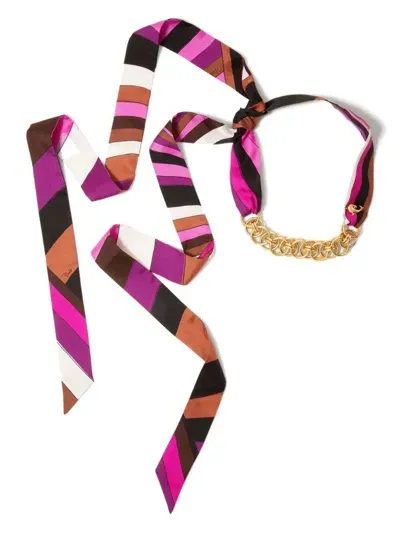 Emilio Pucci Iride Print Necklace In Multi