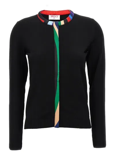 Emilio Pucci Iride Sweater, Cardigans In Black