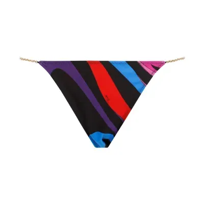 Emilio Pucci Multicolour Polyamide Bikini Panties For Women In Black