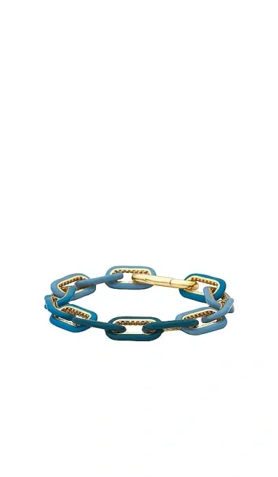 Emma Pills Denim On Denim Og Bracelet In Denim & Gold