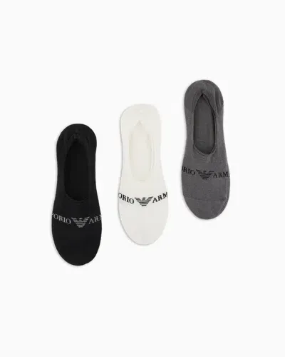 Emporio Armani 3er-pack Invisible Socks Mit Jacquard-logo In Multi