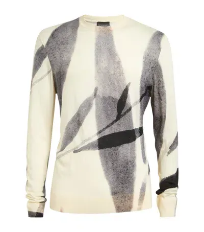 Emporio Armani Abstract Nature Sweater In Neutral