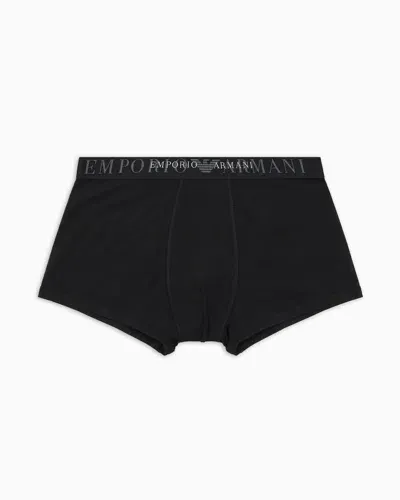 Emporio Armani Asv Eng Anliegende Boxershorts Aus The New Icon Bio-baumwolle In Black