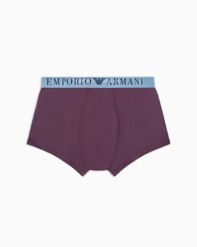 Emporio Armani Asv Eng Anliegende Boxershorts Aus The New Icon Bio-baumwolle In Purple