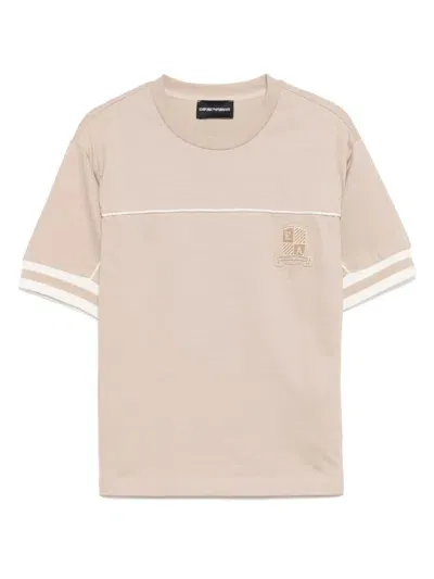 Emporio Armani Kids' Asv Jersey T-shirt In Neutrals