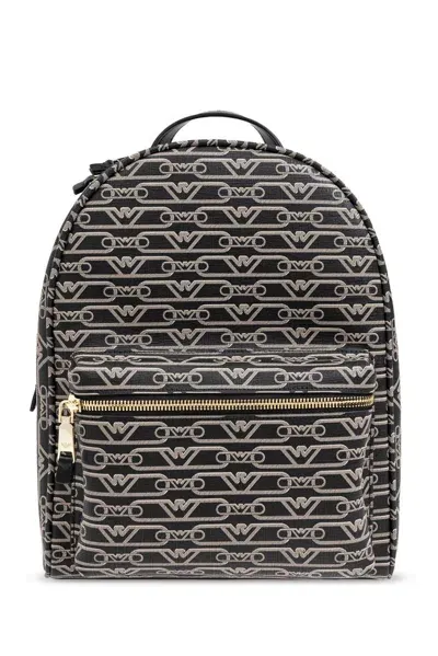 Emporio Armani Backpack With Monogram In Black