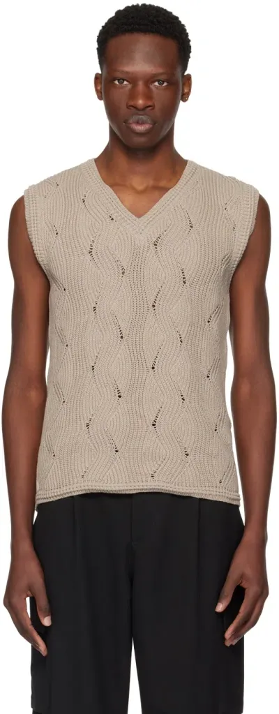 Emporio Armani Beige V-neck Vest