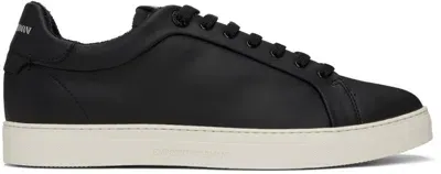 Emporio Armani Black Supple Leather Sneakers