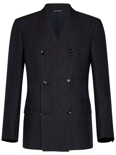 Emporio Armani Blazer In Blue