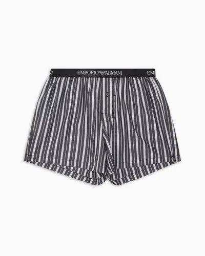 Emporio Armani Boxershorts Aus Jacquard-stoff Mit Allover-muster In Gray