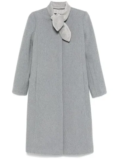 Emporio Armani Wool Blend Coat In Grey