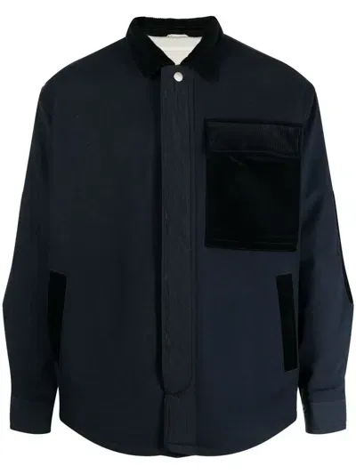 Emporio Armani Corduroy-detail Shirt Jacket In Blue