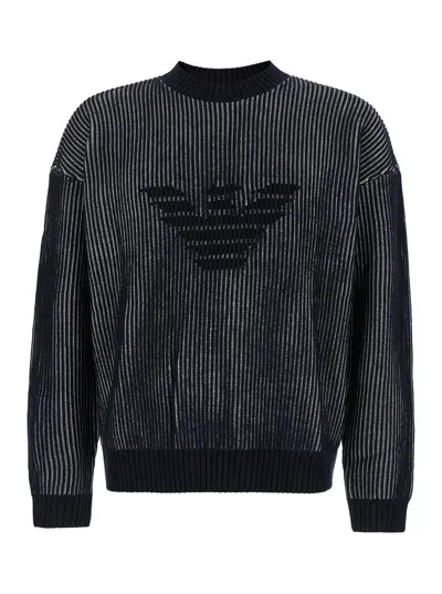 Emporio Armani Eagle Logo Sweatshirt In Navy