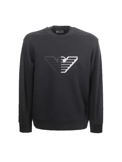 Emporio Armani Crew Neck Sweatshirt In Black