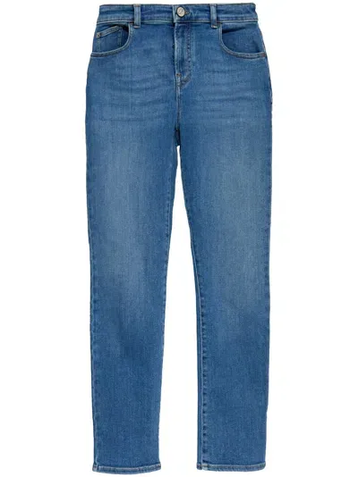 Emporio Armani Cropped Straight-leg Jeans In Blue