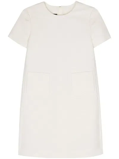 Emporio Armani Ribbed Mini Dress In White