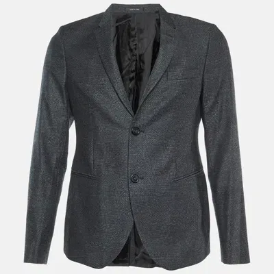 Pre-owned Emporio Armani Dark Grey Virgin Wool Single Breasted Blazer S