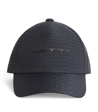 Emporio Armani Kids' Eagle Baseball Cap In Blue