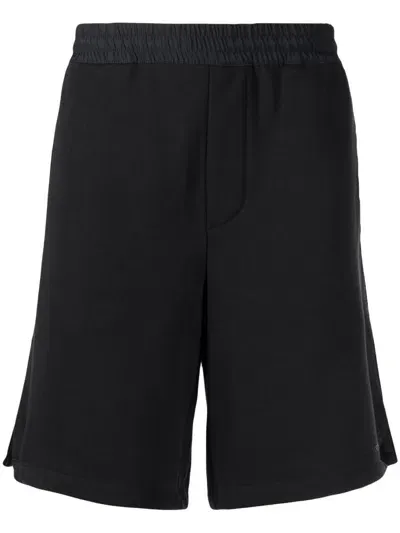 Emporio Armani Elasticated-waistband Bermuda Shorts In Blau