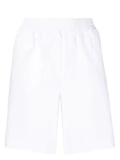 Emporio Armani Embossed-logo Track Shorts In White