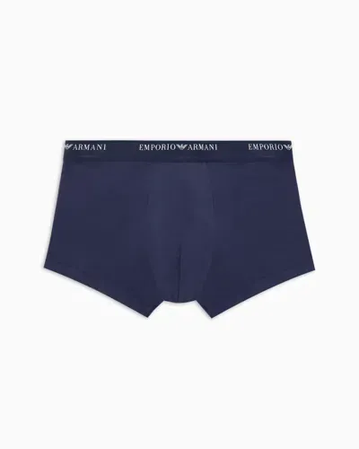 Emporio Armani Eng Anliegende Boxershort Aus Weichem Modal Mit Logobund In Blue