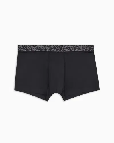 Emporio Armani Eng Anliegende Boxershorts Aus Essential-mikrofaser In Black