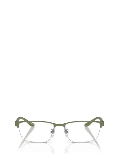 Emporio Armani Eyeglasses In Matte Gunmetal / Sage Green