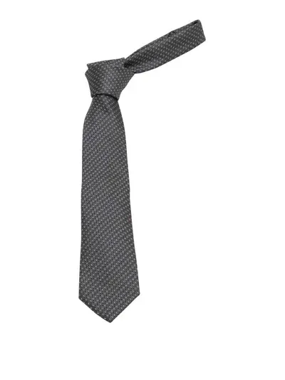 Emporio Armani Fantasy Print Tie In Gris