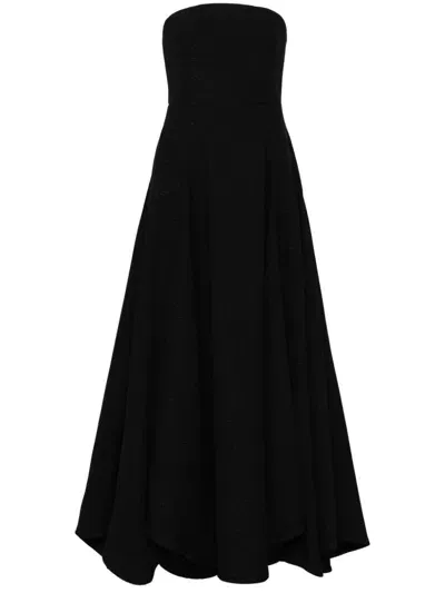 Emporio Armani Flared Midi Dress In Black