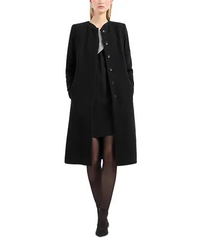 Emporio Armani Foulard Collar Coat In Black