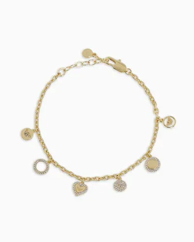 Emporio Armani Gold-tone Brass Station Bracelet In Multi