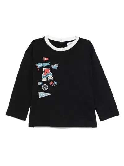 Emporio Armani Babies' Graphic-print T-shirt In Black