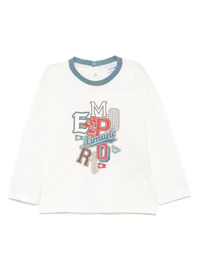 Emporio Armani Babies' Graphic Print T-shirt In White