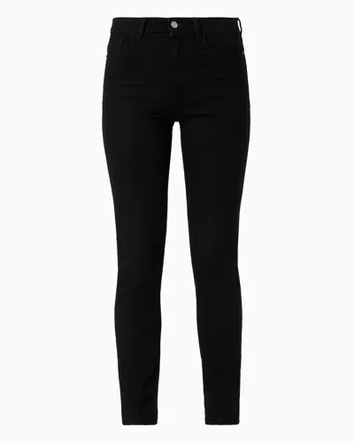 Emporio Armani J20 High-waisted, Super Skinny-leg Jeans In Rinsed Comfort Denim In Black