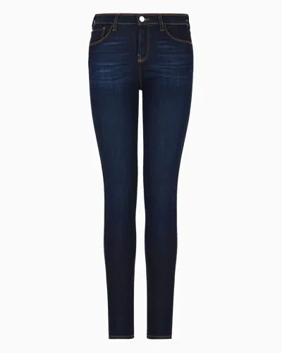 Emporio Armani J20 High-waisted Super-skinny Leg Jeans In Viscose Denim In Brown