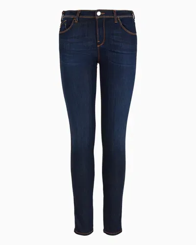 Emporio Armani J28 Medium-waisted, Super Skinny-leg Lyocell Denim Jeans In Blue