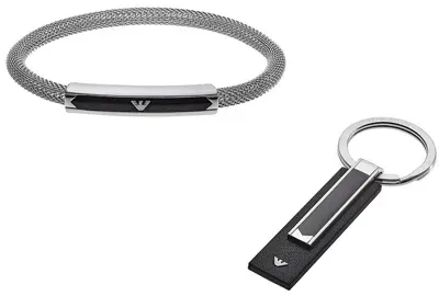 Emporio Armani Jewels Mod. Parure Special Pack (bracelet+ Keychain) In Metallic