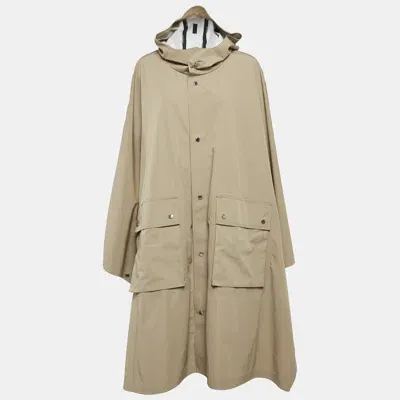 Pre-owned Emporio Armani Khaki Green Hooded Trench Coat Xl