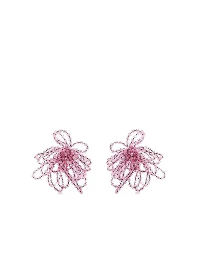 Emporio Armani Lady Earrings In Pink & Purple