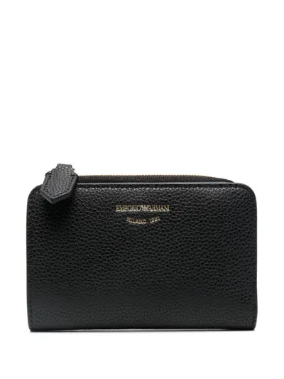 Emporio Armani Logo-debossed Wallet In Black