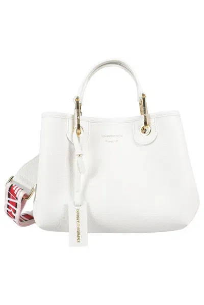 Emporio Armani Logo Detailed Handbag In White