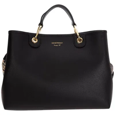 Emporio Armani Logo Detailed Handbag In Black