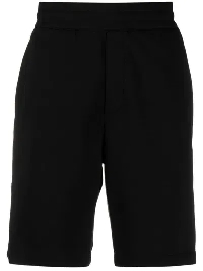 Emporio Armani Logo-embroidered Track Shorts In Black