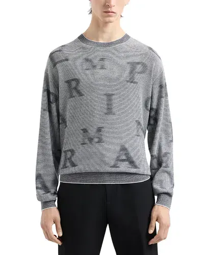 Emporio Armani Logo Letter Sweater In Blau