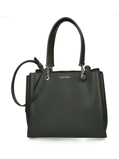 Emporio Armani Logo-lettering Tote Bag In 绿色