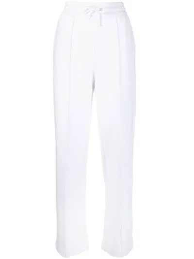 Emporio Armani Logo-patch Cotton-blend Trousers In White