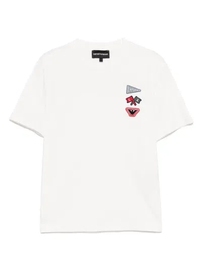 Emporio Armani Kids' Logo-patch T-shirt In White