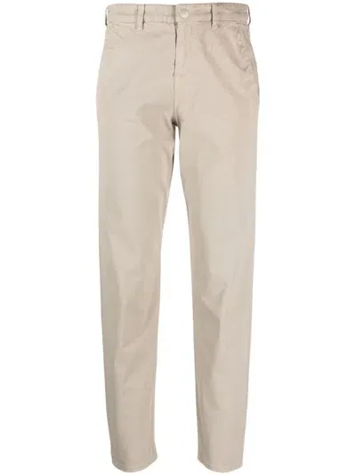 Emporio Armani Logo-print Straight-leg Trousers In Neutrals